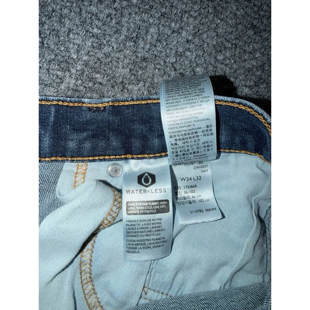 Levi's 514 Straight Fit Dark Blue Wash Jeans preowned W34 L32‎